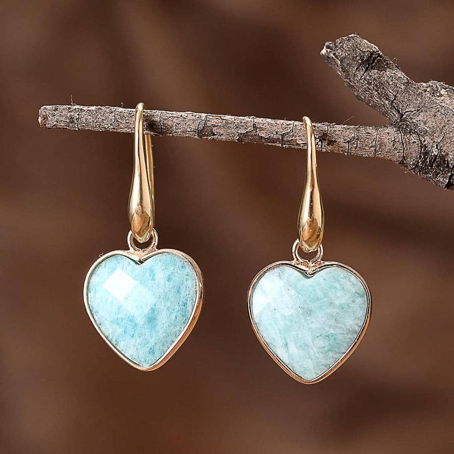 Earrings: Amazonite Love Teardrop