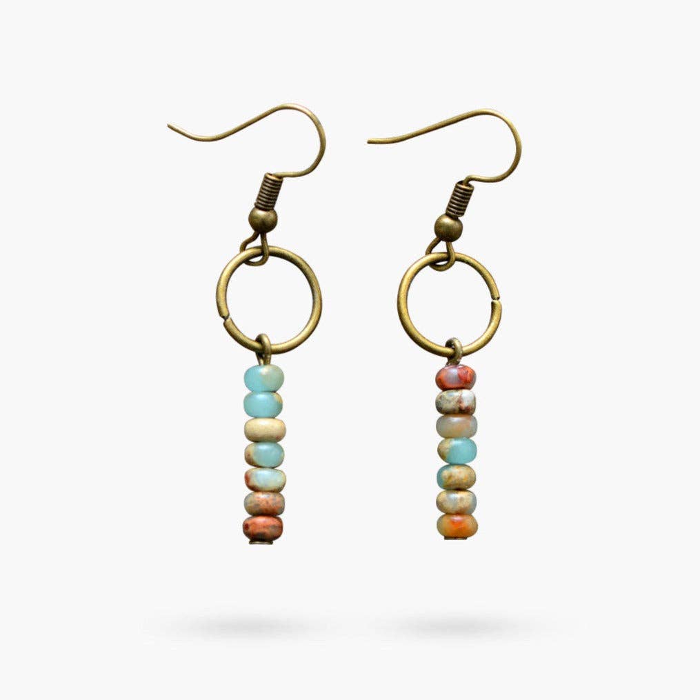 Earrings: Natural Stone Jasper