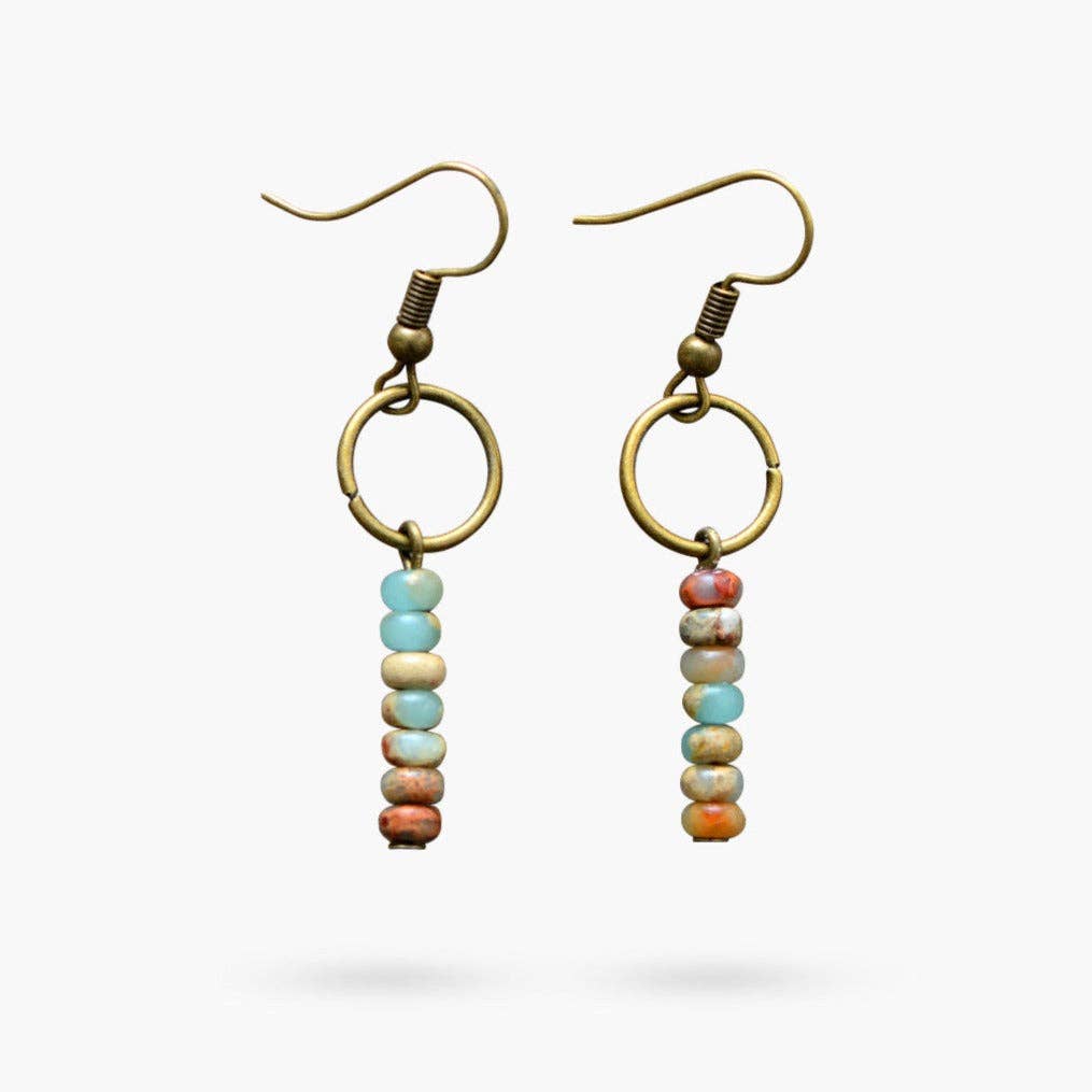 Earrings:  Natural Stone Jasper