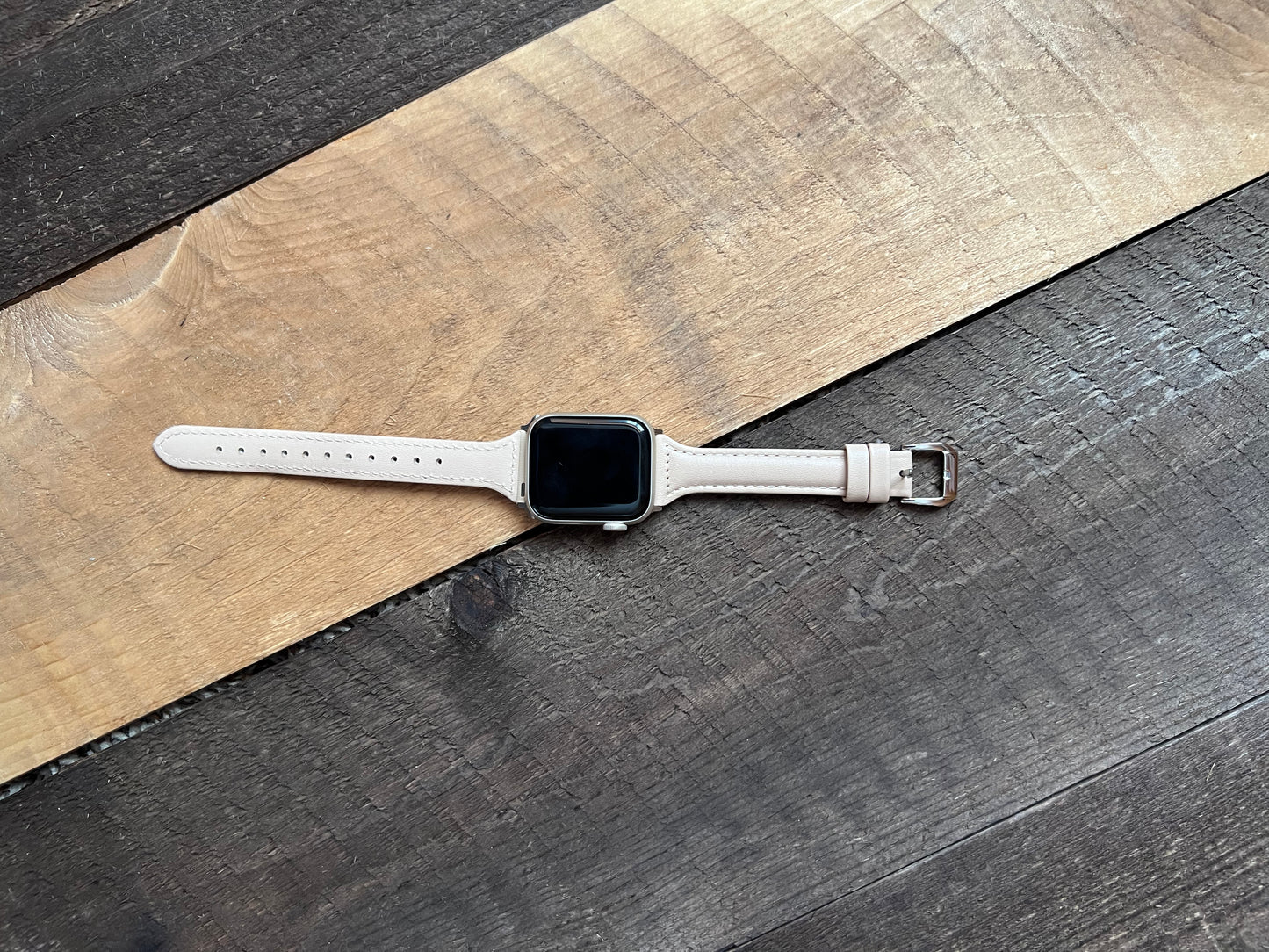 Watch Band:  Genuine Leather Slim Apple Watch