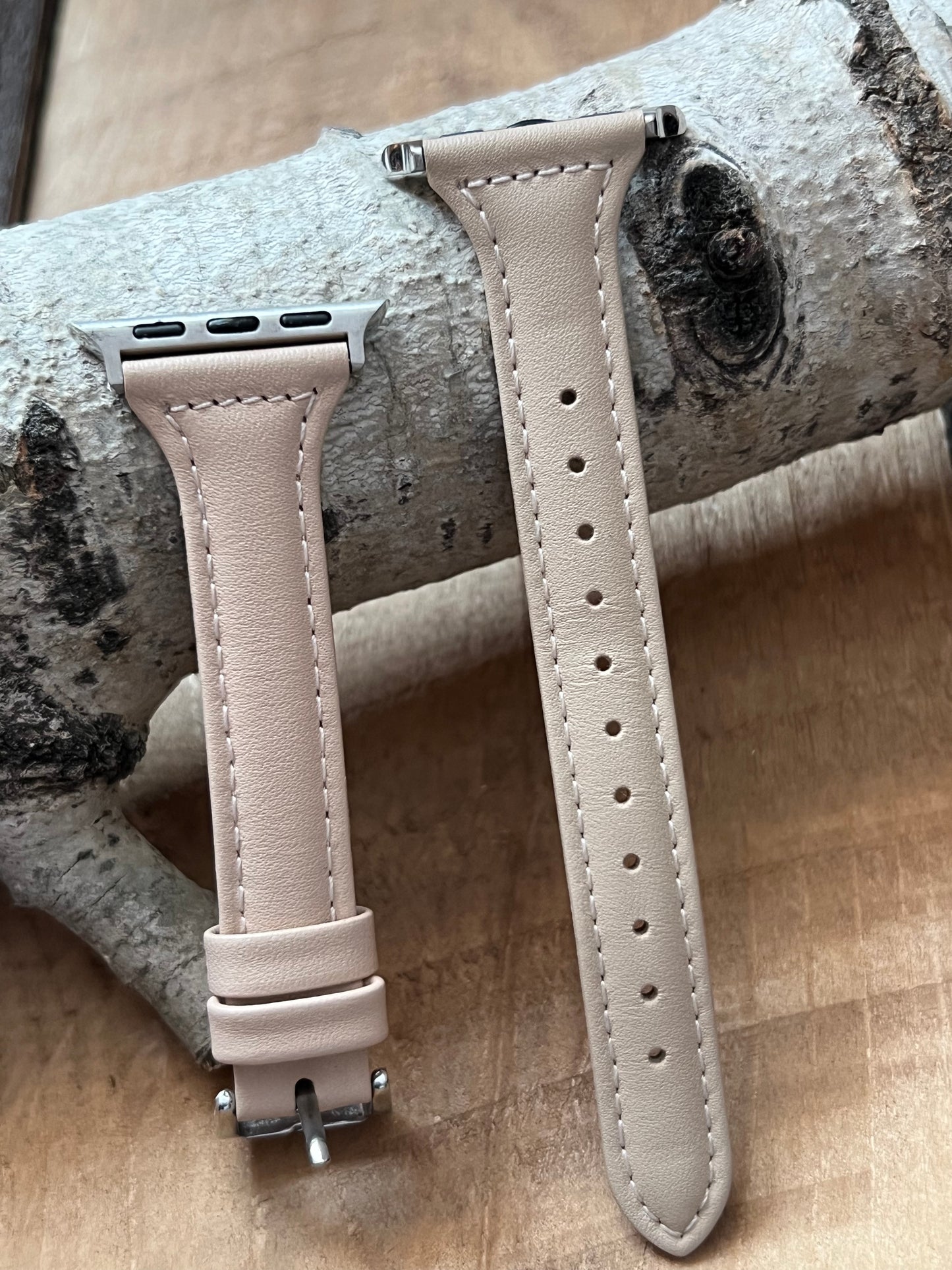 Watch Band:  Genuine Leather Slim Apple Watch