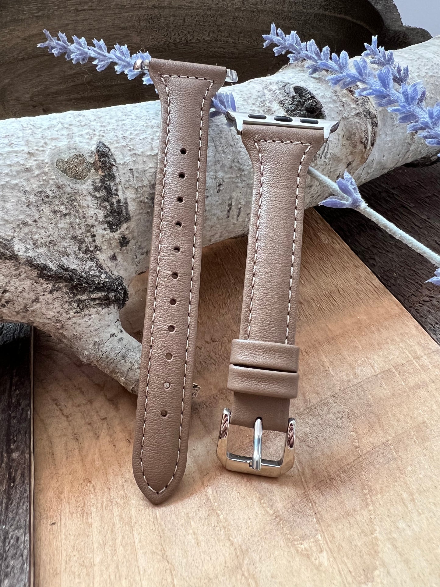 Watch Band:  Genuine Leather Slim Apple Watch