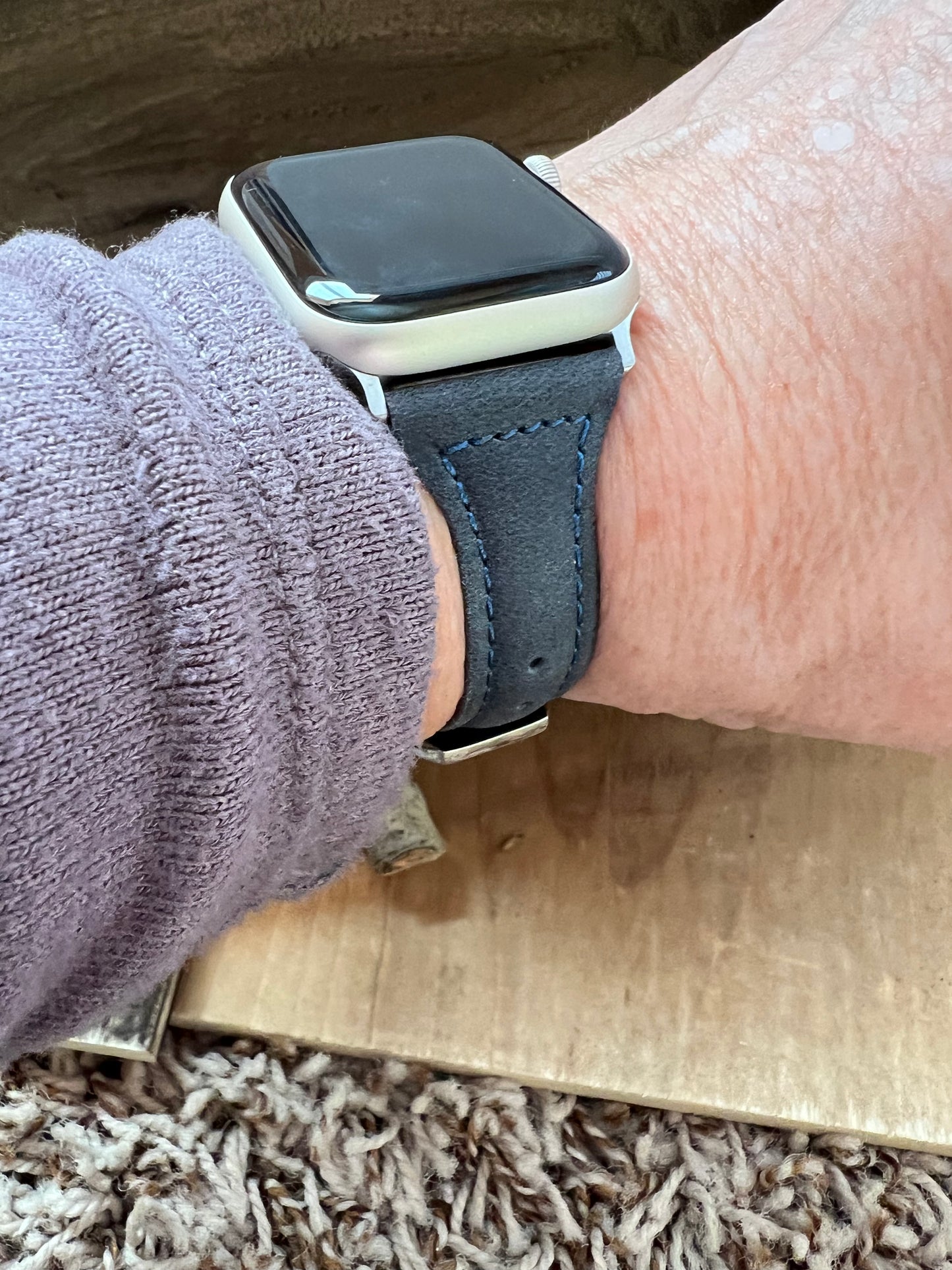 Watch Band:  Genuine Leather Slim Apple Watch