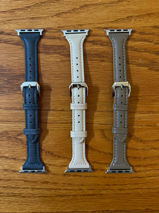 Watch Band:  Genuine Leather Slim Apple Watch