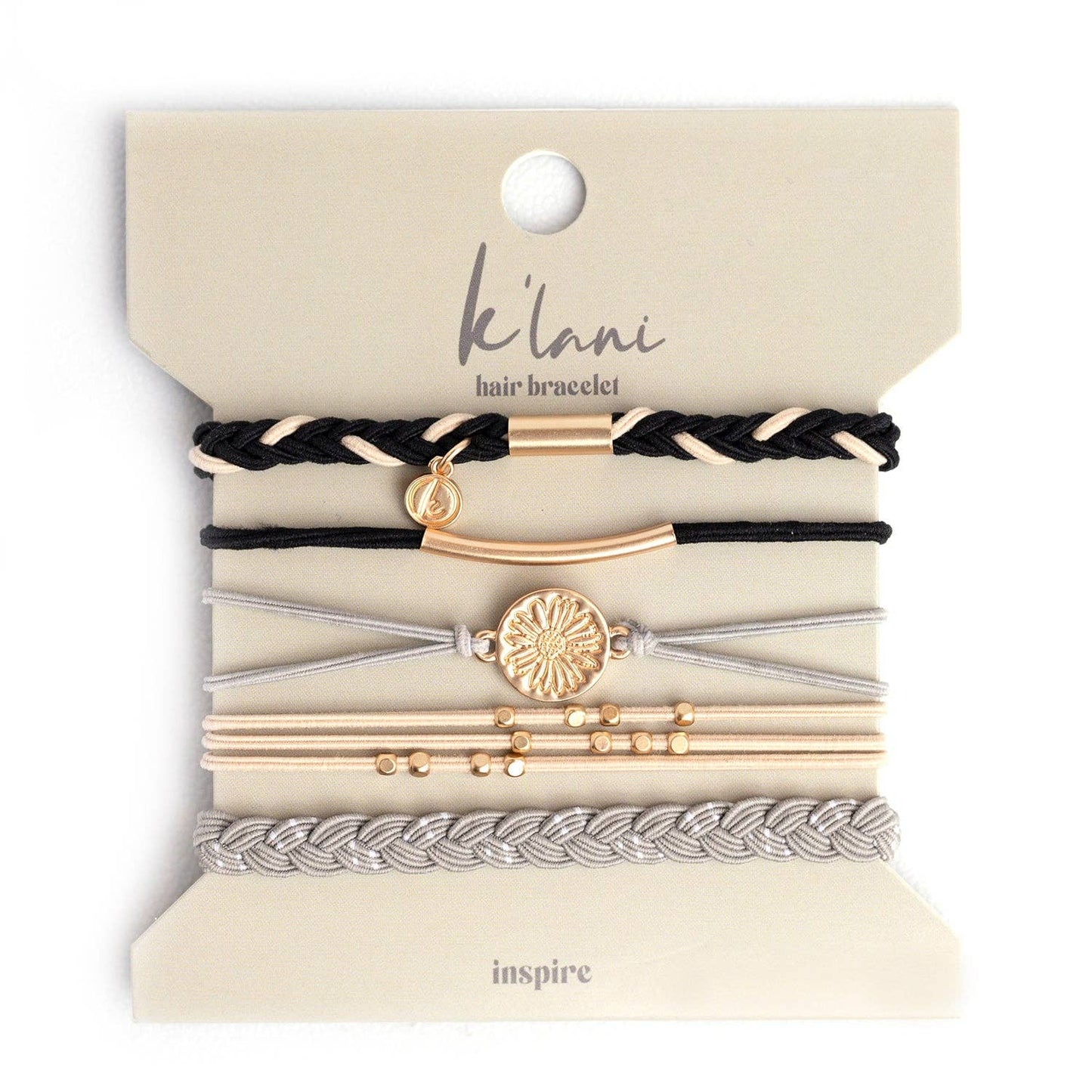 Hair ties/Bracelets:  Inspire